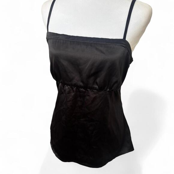 VINTAGE 90'S BLACK SATINY CAMI TANK NY & COMPANY  SIZE MEDIUM. - Picture 3 of 5